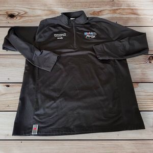 Levelwear Mens Size Xl 1/4 Zip Pullover Mobil 1 Racing Motorsports Black Andy